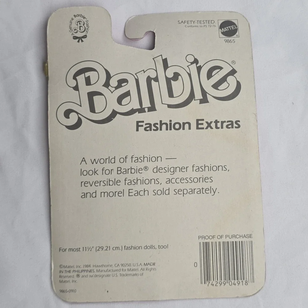 Barbie Fashion Extras 1984 Mattel Fur Shaw And Purse NOS Unopened  For 11.5